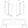 Mexen Mist L 2-panel bath screen 100 x 150 cm, transparent, brushed copper - 8A9L-100-011-65-00