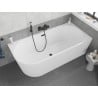 Mexen Silo freestanding corner bathtub right fluted 170 x 80 cm, white, black overflow - 52891708000P-70