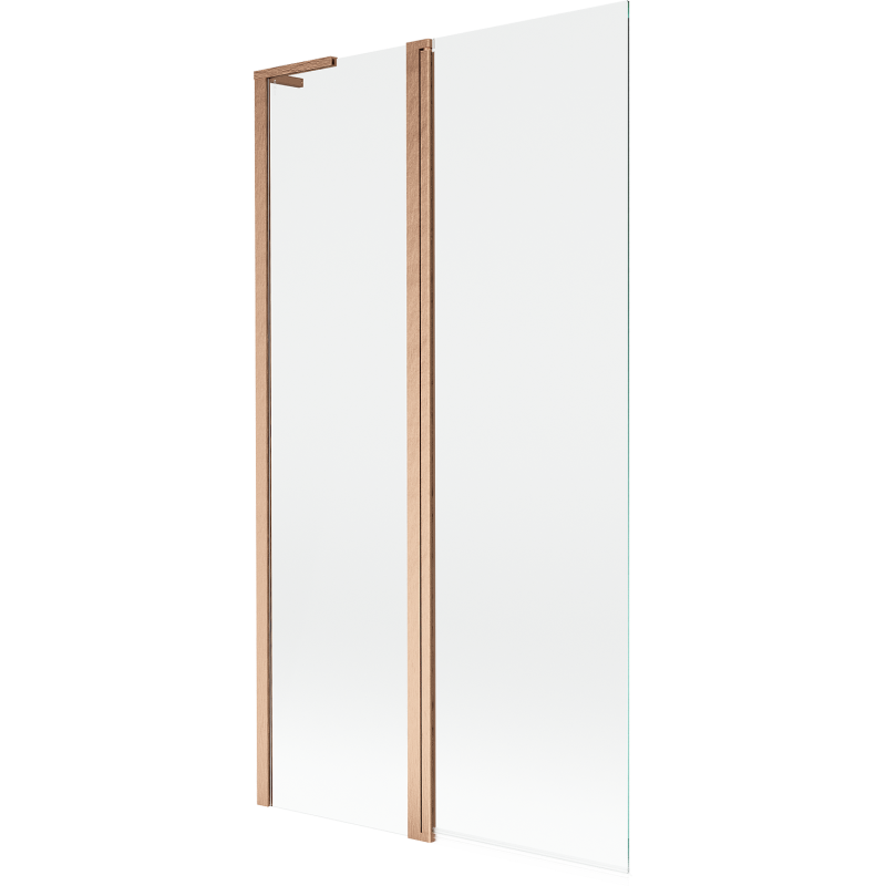 Mexen Mist L 2-panel bath screen 100 x 150 cm, transparent, brushed copper - 8A9L-100-011-65-00