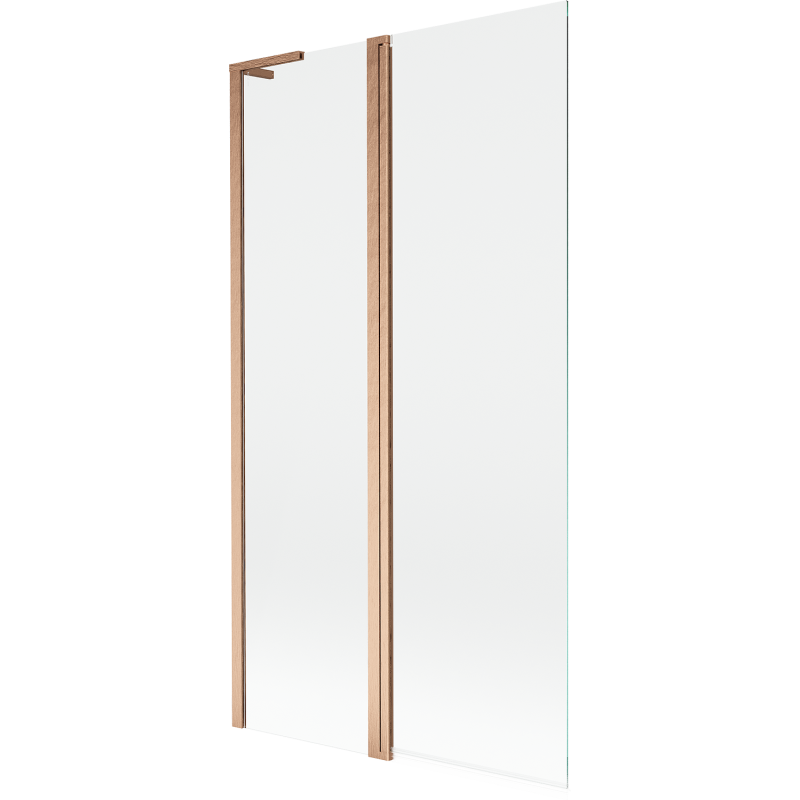 Mexen Mist L 2-wing bath screen 100 x 150 cm, transparent, brushed copper - 8A9L-100-011-65-00