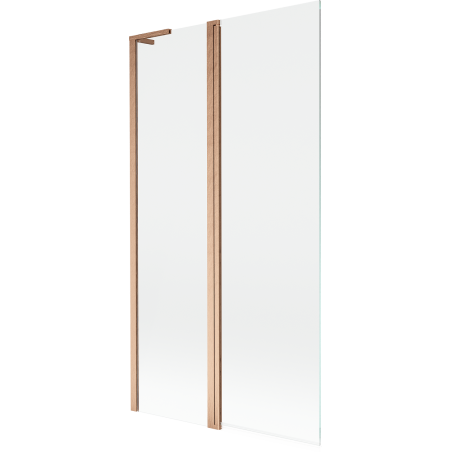Mexen Mist L 2-wing bath screen 100 x 150 cm, transparent, brushed copper - 8A9L-100-011-65-00