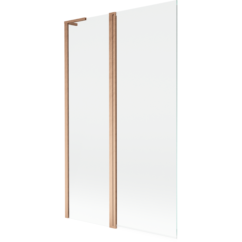 Mexen Mist L 2-wing bath screen 110 x 150 cm, transparent, brushed copper - 8A9L-110-011-65-00