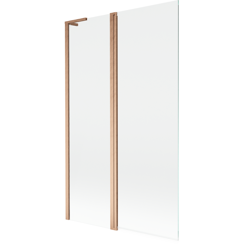 Mexen Mist L bath screen 2-wing 110 x 150 cm, transparent, brushed copper - 8A9L-110-011-65-00