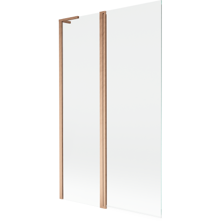 Mexen Mist L 2-wing bath screen 110 x 150 cm, transparent, brushed copper - 8A9L-110-011-65-00