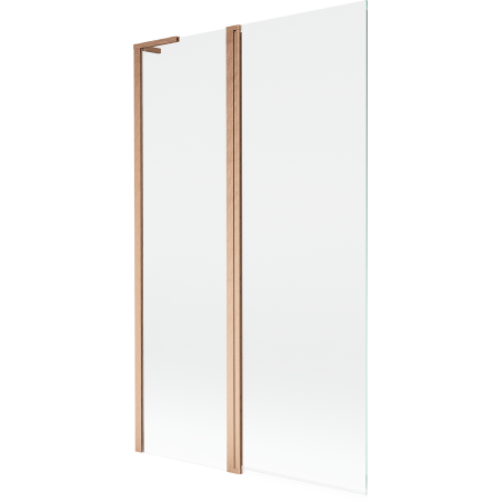 Mexen Mist L bath screen 2-wing 110 x 150 cm, transparent, brushed copper - 8A9L-110-011-65-00