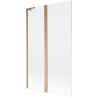 Mexen Mist L 2-wing bath screen 110 x 150 cm, transparent, brushed copper - 8A9L-110-011-65-00