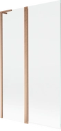 Mexen Mist L bath screen 2-wing 110 x 150 cm, transparent, brushed copper - 8A9L-110-011-65-00