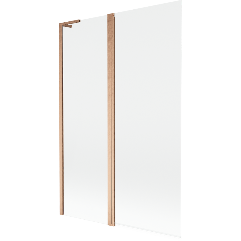 Mexen Mist L 2-panel bath screen 120 x 150 cm, transparent, brushed copper - 8A9L-120-011-65-00