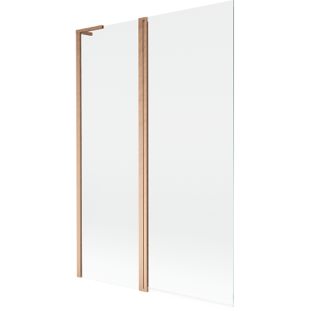 Mexen Mist L 2-panel bath screen 120 x 150 cm, transparent, brushed copper - 8A9L-120-011-65-00