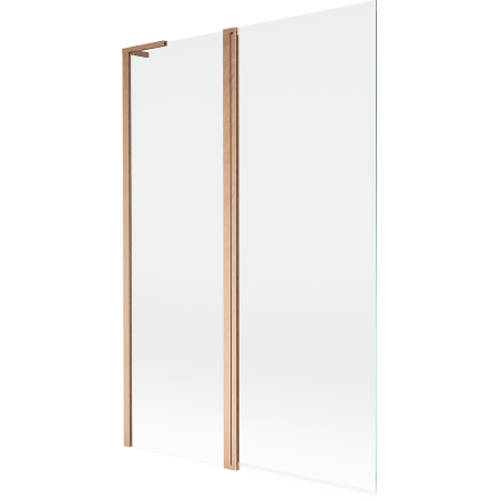 Mexen Mist L shower screen 2-panel 120 x 150 cm, transparent, brushed copper - 8A9L-120-011-65-00