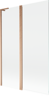 Mexen Mist L shower screen 2-panel 120 x 150 cm, transparent, brushed copper - 8A9L-120-011-65-00