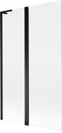 Mexen Mist L 2-wing Bath Screen 110 x 150 cm, Transparent, Black - 8A9L-110-011-70-00