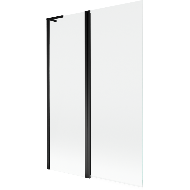 Mexen Mist L 2-wing 110 x 150 cm Shower Screen, Transparent, Black - 8A9L-120-011-70-00