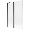 Mexen Mist L 2-wing 110 x 150 cm Shower Screen, Transparent, Black - 8A9L-120-011-70-00