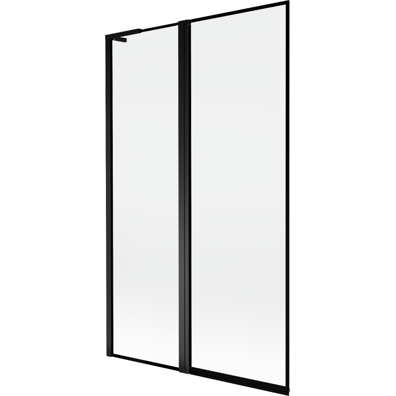 Mexen Mist L 2-panel left bath screen 110 x 150 cm, black frame, black - 8A9L-110-011-70-70-L