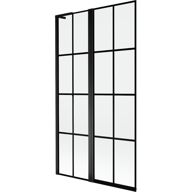 Mexen Mist L shower screen 2-wing left 100 x 150 cm, black grid, black - 8A9L-100-011-70-77-L