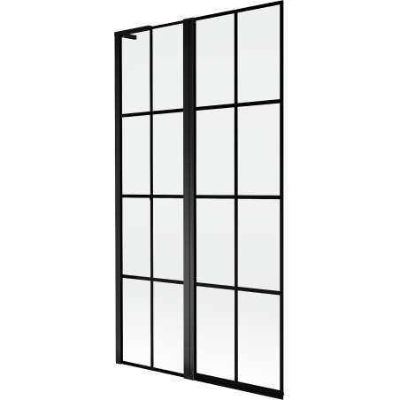 Mexen Mist L 2-panel left bath screen 100 x 150 cm, black grid, black - 8A9L-100-011-70-77-L