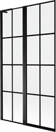 Mexen Mist L 2-panel left bath screen 100 x 150 cm, black grid, black - 8A9L-100-011-70-77-L
