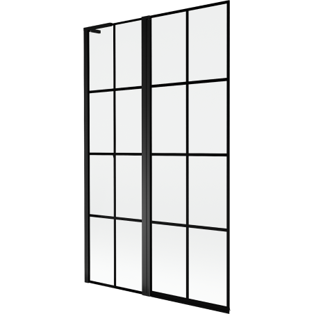 Mexen Mist L 2-panel left bathtub screen 110 x 150 cm, black grid, black - 8A9L-110-011-70-77-L