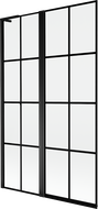 Mexen Mist L 2-wing left bath screen 110 x 150 cm, black grid, black - 8A9L-110-011-70-77-L