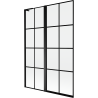Mexen Mist L 2-panel left bath screen 120 x 150 cm, black grid, black - 8A9L-120-011-70-77-L