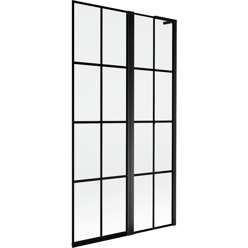 Mexen Mist L 2-panel right bathtub screen 100 x 150 cm, black grid, black - 8A9L-100-011-70-77-P
