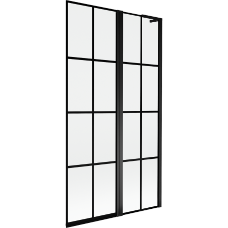 Mexen Mist L 2-panel right bathtub screen 100 x 150 cm, black grid, black - 8A9L-100-011-70-77-P