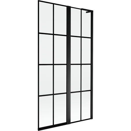 Mexen Mist L 2-panel right-hand bath screen 100 x 150 cm, black grid, black - 8A9L-100-011-70-77-P