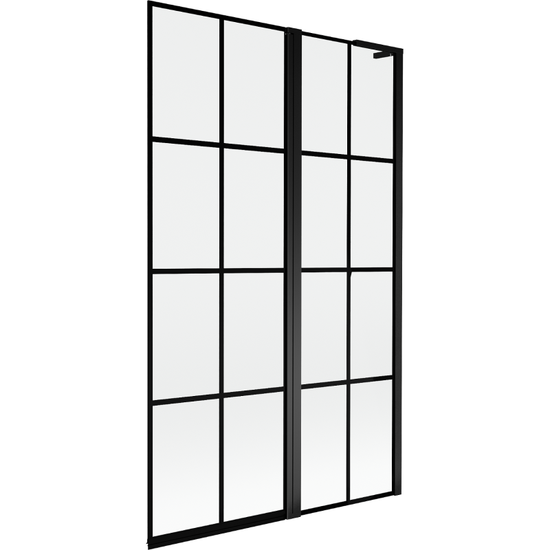 Mexen Mist L 2-wing right bathtub screen 110 x 150 cm, black grid, black - 8A9L-110-011-70-77-P