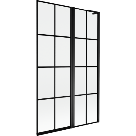 Mexen Mist L 2-wing right bathtub screen 110 x 150 cm, black grid, black - 8A9L-110-011-70-77-P