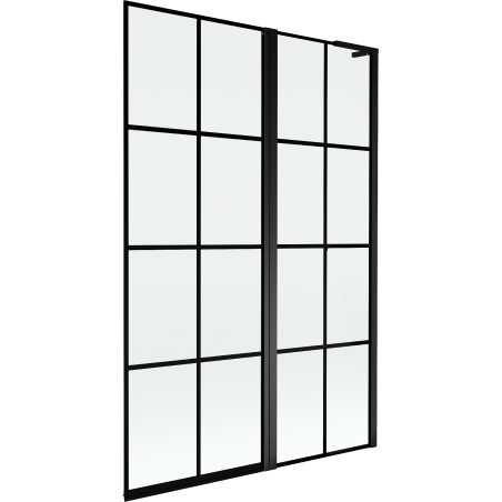 Mexen Mist L bathtub screen 2-wing right 120 x 150 cm, black grid, black - 8A9L-120-011-70-77-P