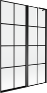 Mexen Mist L 2-wing bath screen right 120 x 150 cm, black grid, black - 8A9L-120-011-70-77-P
