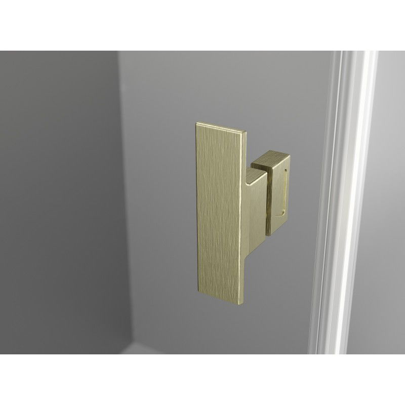 Mexen Mist-B hinged shower enclosure 75 x 80 cm, transparent, brushed gold - 8A2T-075-080-55-00