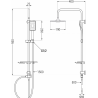 Mexen T54 shower column, Black/Chrome - 798545493-71