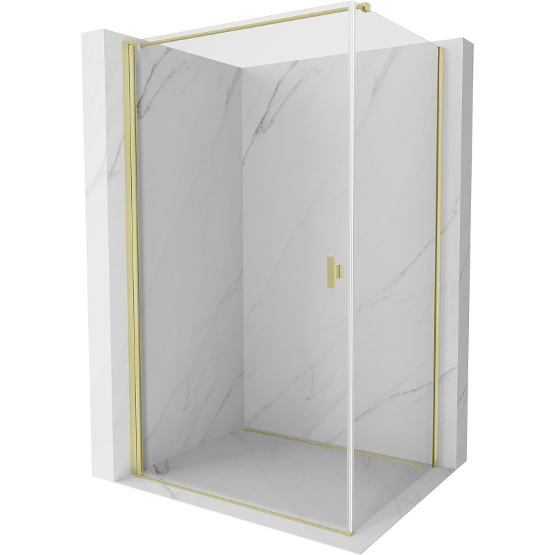 Mexen Mist-B hinged shower enclosure 70 x 85 cm, transparent, brushed gold - 8A2T-070-085-55-00