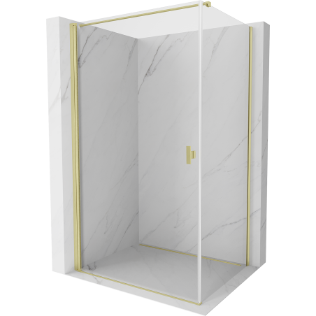 Mexen Mist-B hinged shower enclosure 70 x 85 cm, transparent, brushed gold - 8A2T-070-085-55-00