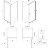 Mexen Mist-B hinged shower enclosure 90 x 90 cm, transparent, brushed gold - 8A2T-090-090-55-00