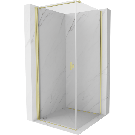 Mexen Mist-B hinged shower enclosure 90 x 90 cm, transparent, brushed gold - 8A2T-090-090-55-00