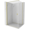 Mexen Mist-B hinged shower enclosure 90 x 100 cm, transparent, brushed gold - 8A2T-090-100-55-00