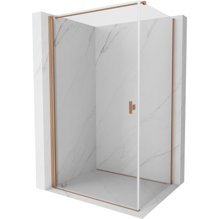 Mexen Mist-B shower enclosure 70 x 75 cm, transparent, brushed copper - 8A2T-070-075-65-00