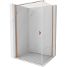 Mexen Mist-B pivot shower enclosure 75 x 80 cm, transparent, brushed copper - 8A2T-075-080-65-00