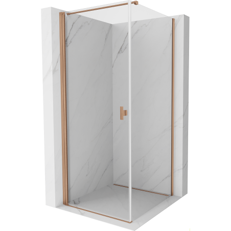Mexen Mist-B shower enclosure swing 85 x 85 cm, transparent, brushed copper - 8A2T-085-085-65-00