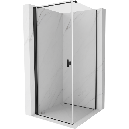 Mexen Mist-B 70 x 70 cm pivot shower cabin, transparent, black - 8A2T-070-070-70-00