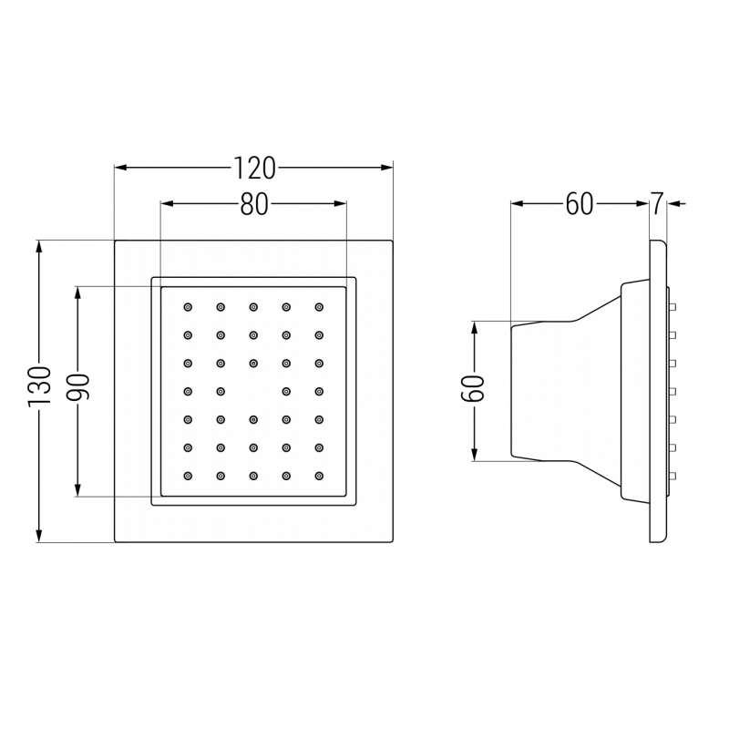 Mexen Concealed Side Nozzle, Rose Gold - 79366-60