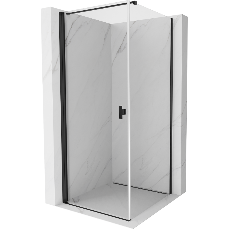 Mexen Mist-B shower enclosure with hinged door 75 x 75 cm, transparent, black - 8A2T-075-075-70-00