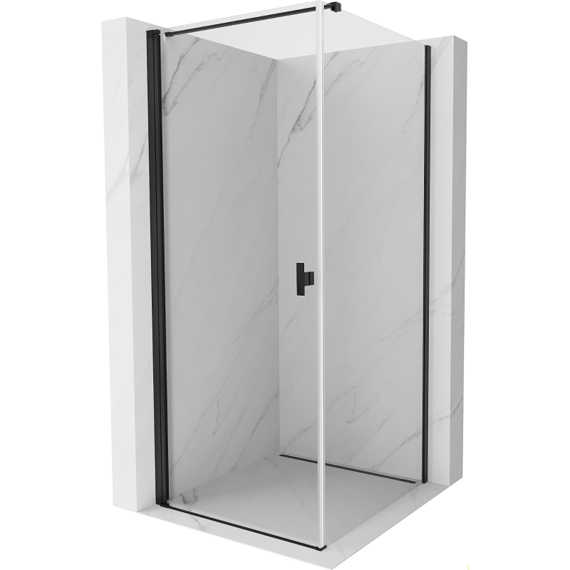 Mexen Mist-B 90 x 90 cm Pivot Shower Cabin, Transparent, Black - 8A2T-090-090-70-00