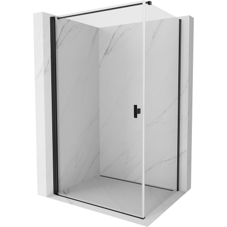 Mexen Mist-B hinged shower cabin 90 x 100 cm, transparent, black - 8A2T-090-100-70-00
