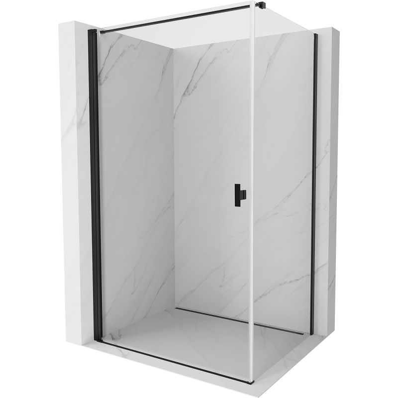 Mexen Mist-B hinged shower enclosure 80 x 120 cm, transparent, black - 8A2T-080-120-70-00