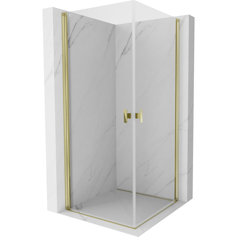 Mexen Mist-B Duo Hinged Shower Enclosure 70 x 70 cm, Transparent, Gold - 8A2-070-070-50-00