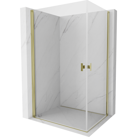 Mexen Mist-B Duo pivot shower cabin 90 x 70 cm, transparent, gold - 8A2-090-070-50-00